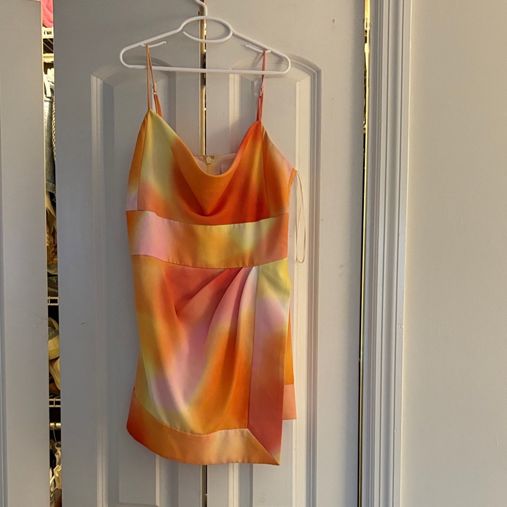 Satin Cowl Neck Camisole mini dress
